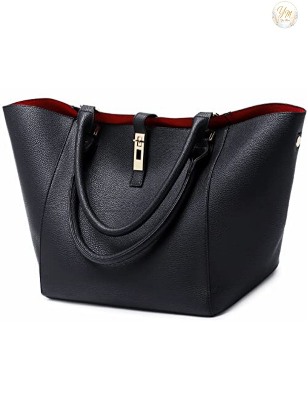 Large Vegan Leather Work Tote Bag Women Big Bucket Purse Shoulder Handbag